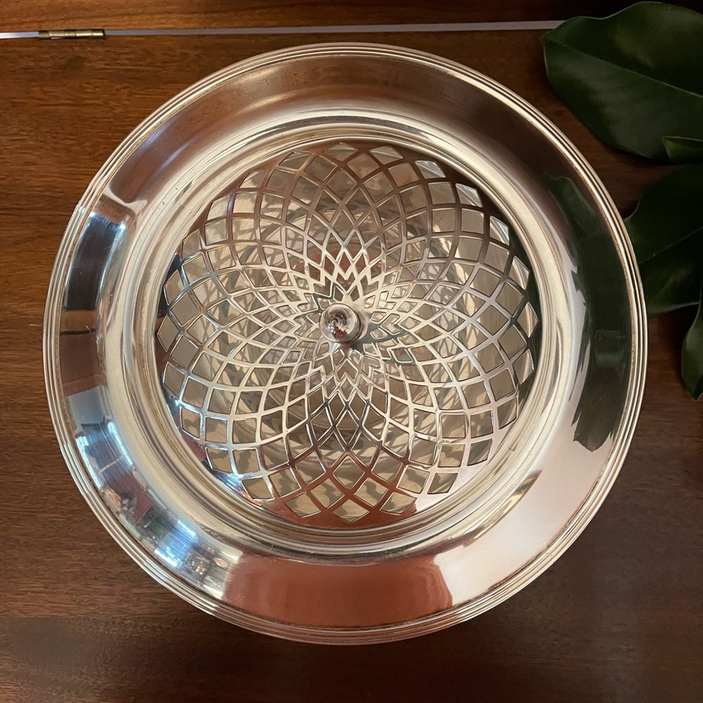 Silver plate floral arranger